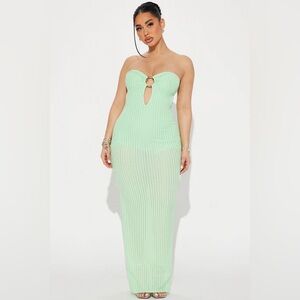Mykonos Weekend Textured Maxi Dress - Mint
